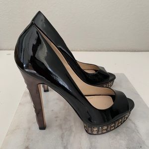 Jewel Pump Heels Leather